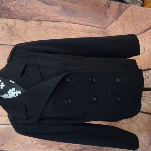 🤎EUC Old Navy Black 40% Wool Peacoat - Picture 1 of 11
